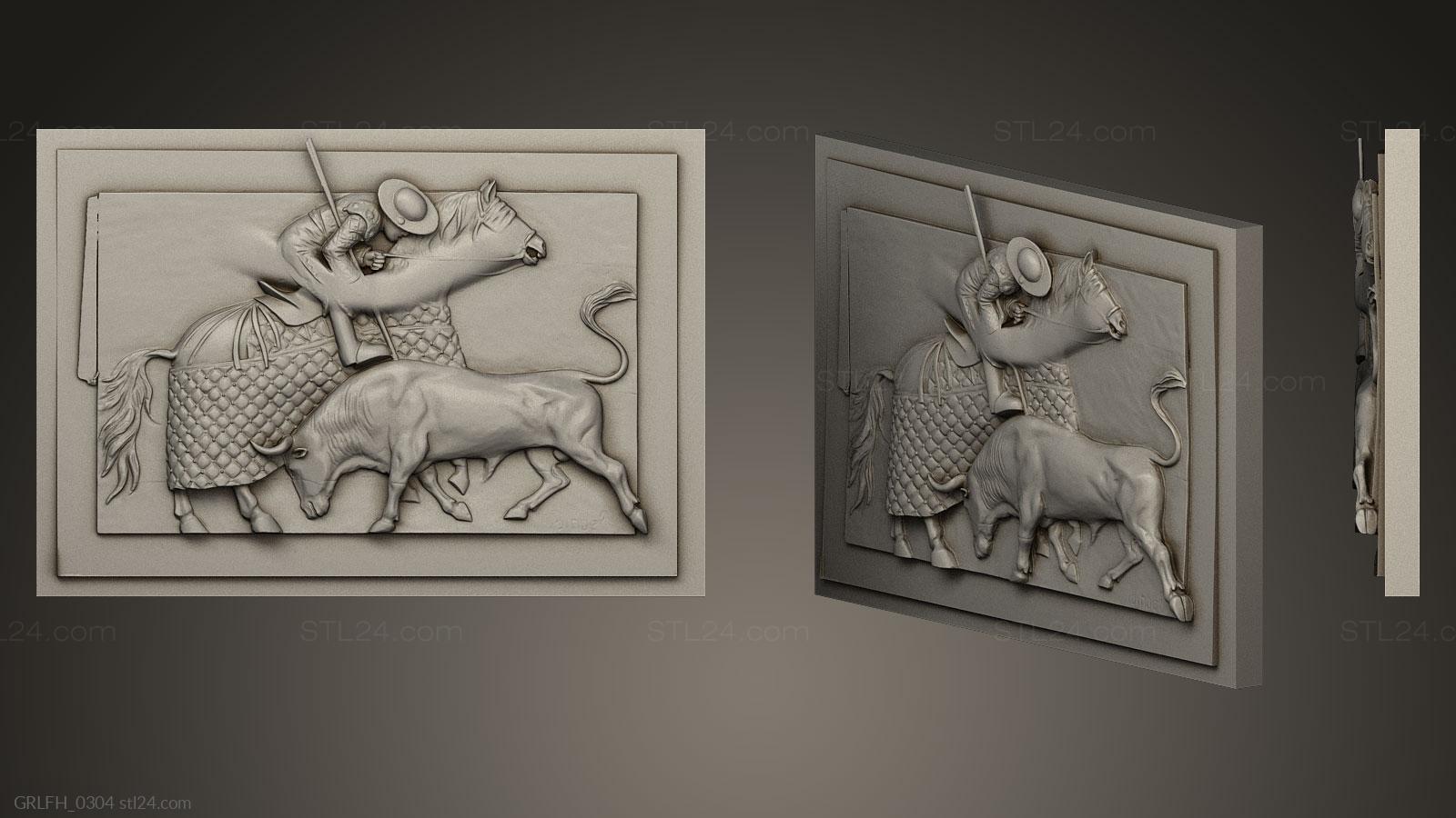 Горельефы и барельефы исторические и религиозные (Ле пикадор, GRLFH_0304) 3D модель для ЧПУ станка
